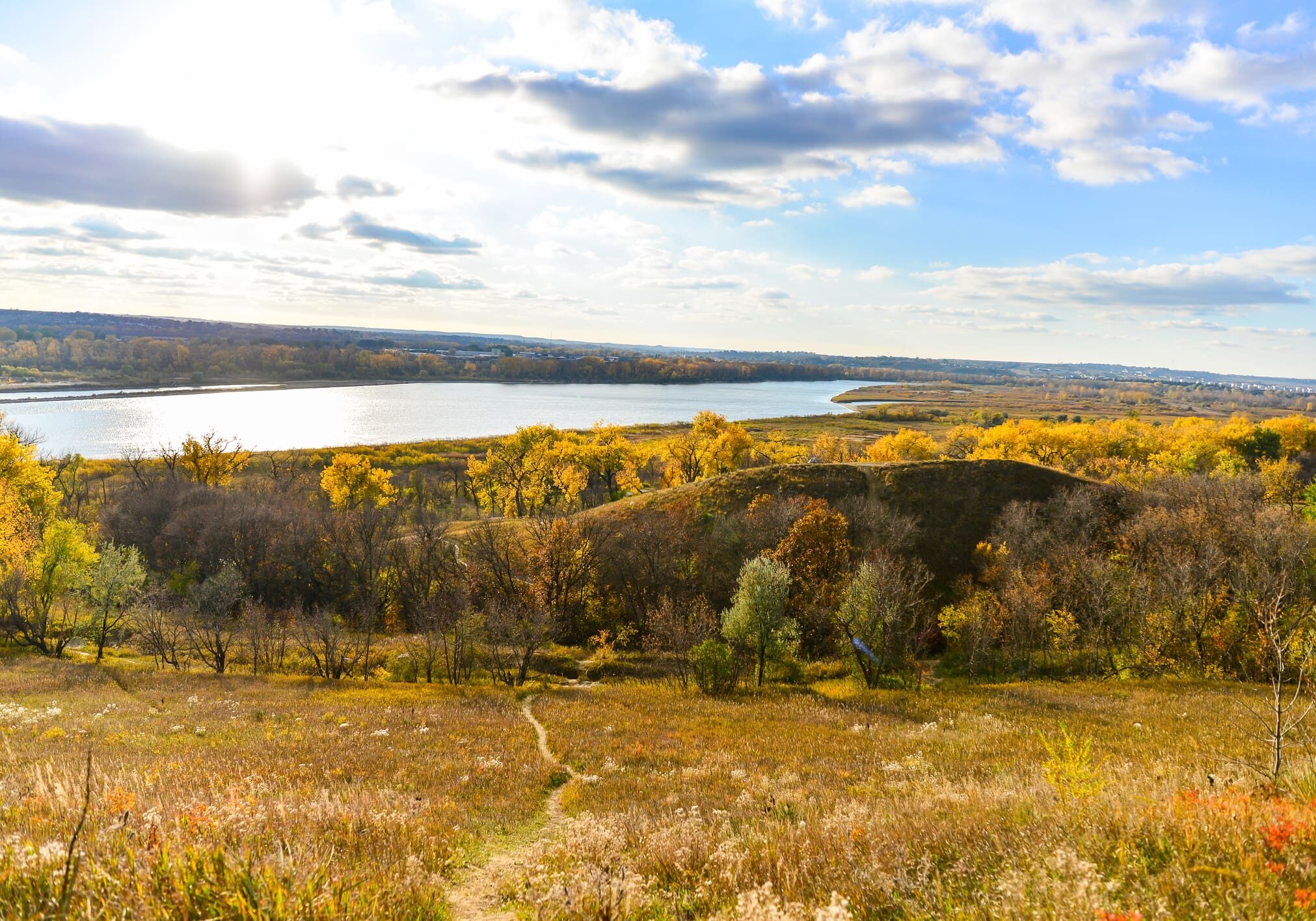 A view of the lake from above.